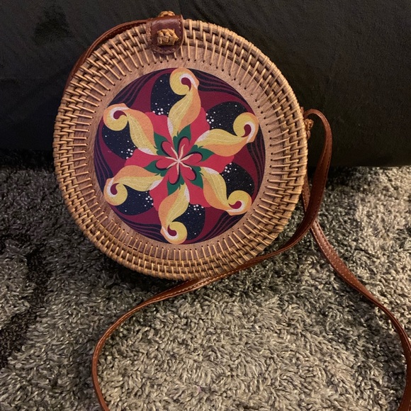🚫SOLD🚫Rattan woven floral print bag ( Brandnew) - Picture 3 of 8